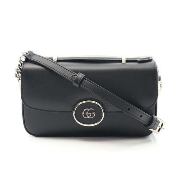 Gucci GG Shoulder Bag Leather Black - Picture 1 of 7